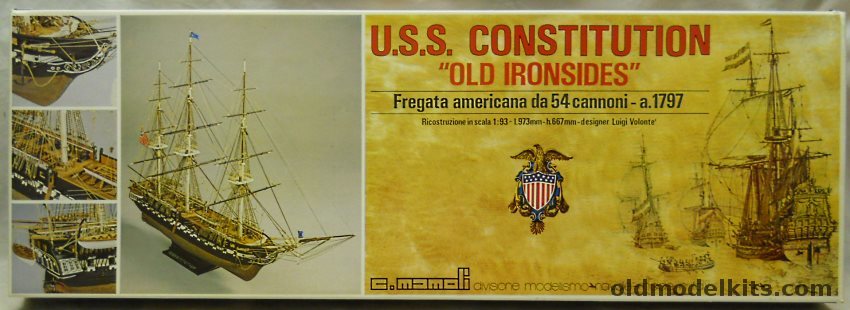 Mamoli 1/97 USS Constitution Old Ironsides 54 Gun Frigate 1797, MV31 plastic model kit